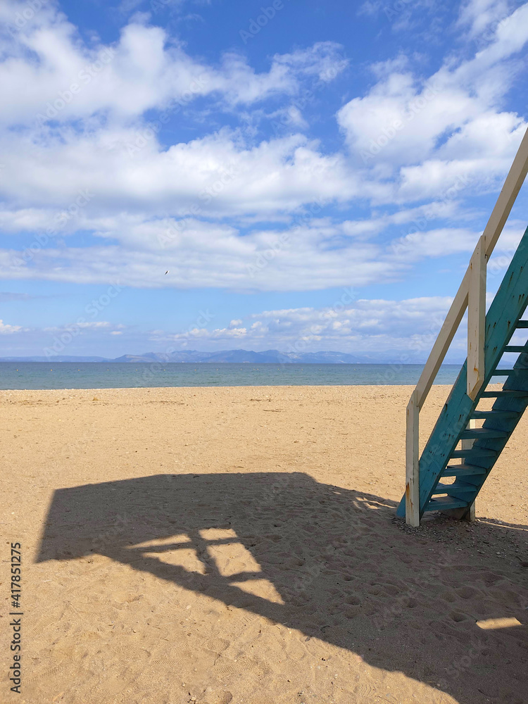 lifeguard tower ladder on beach lifeguard tower ladder on beach