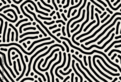 Vector seamless pattern. Modern stylish texture with smooth natural maze. Repeating abstract tileable background. Compound organic shapes. Trendy surface design.