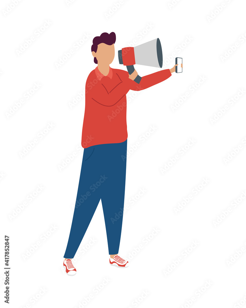 Fototapeta premium man with megaphone