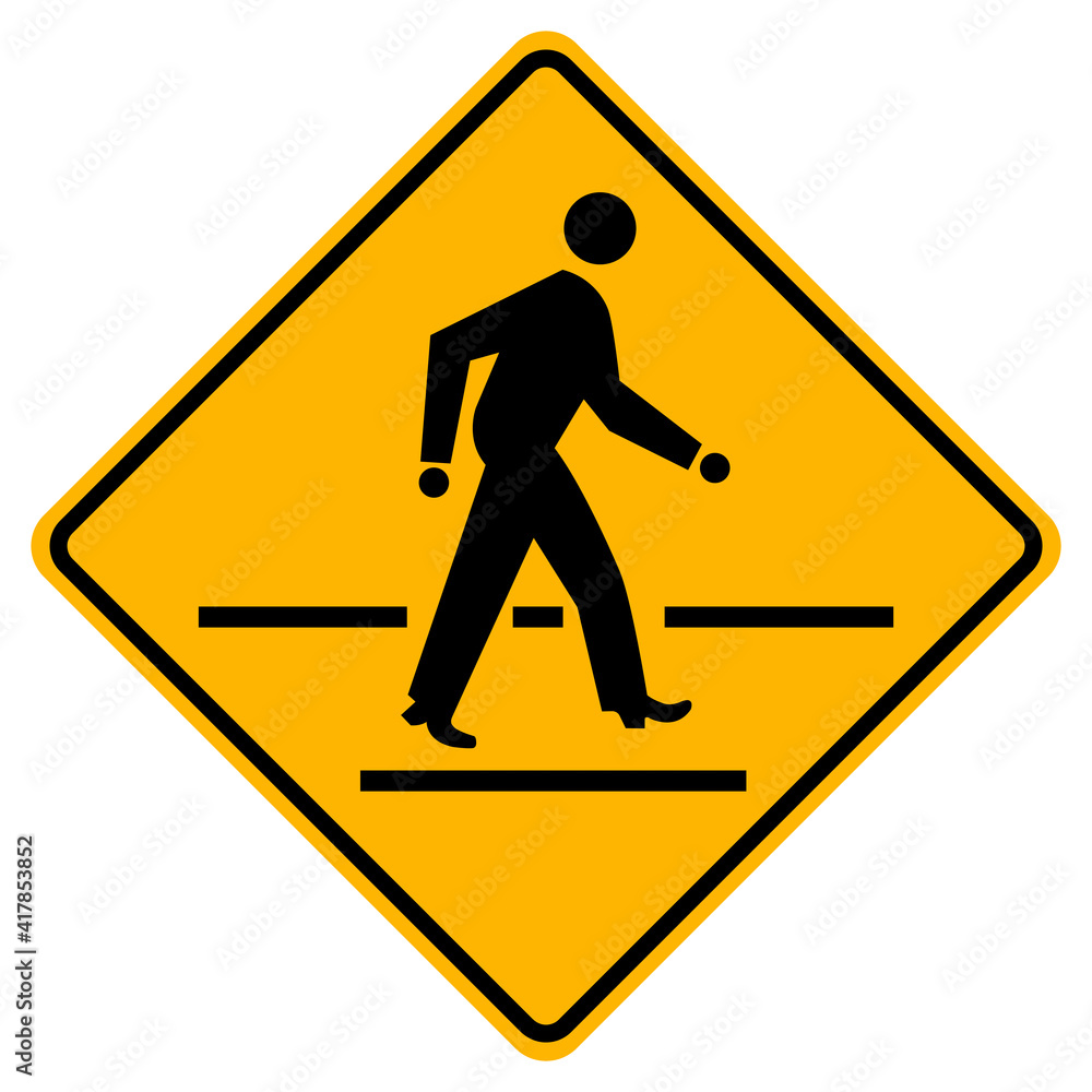Pedestrian Crossing Warning Road Sign Pedestrian Crossing Warning Road Sign
