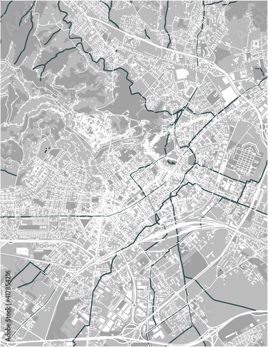 map of the city of Bergamo, Lombardy, Italy