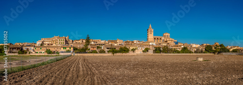 panorama of the city of Sineu in Mallorca, balearics, spain