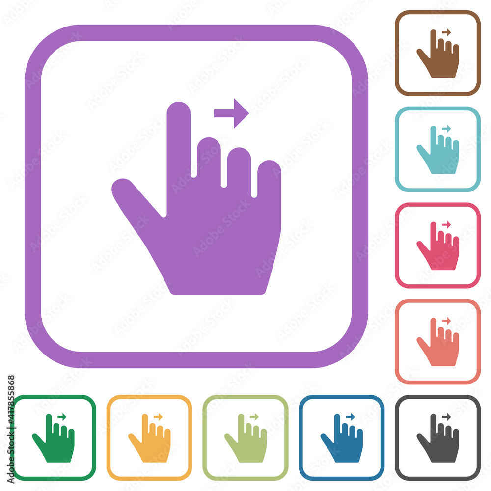 Right handed move right gesture simple icons Right handed move right gesture simple icons