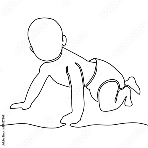 Ligne-bébé à quatre-pattes