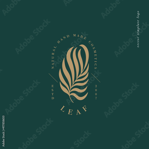 Vector design linear template logo or emblem - mystery boho style. Abstract symbol for spiritual and astrology boutique.
