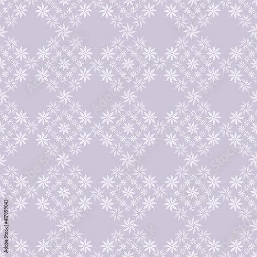 Pattern of rhombuses made of watercolor lilac flowers