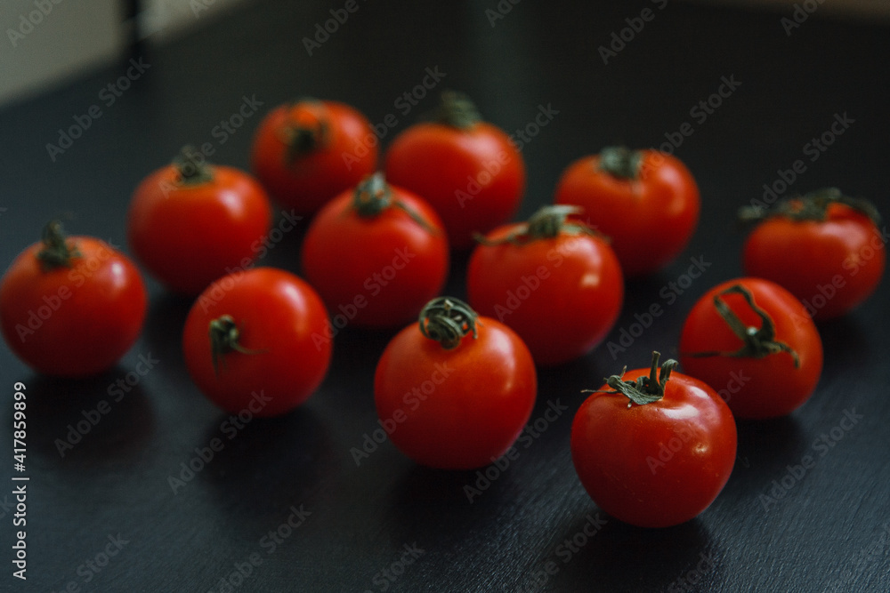 tomato on a black background vegetable pattern tomato on a black background vegetable pattern