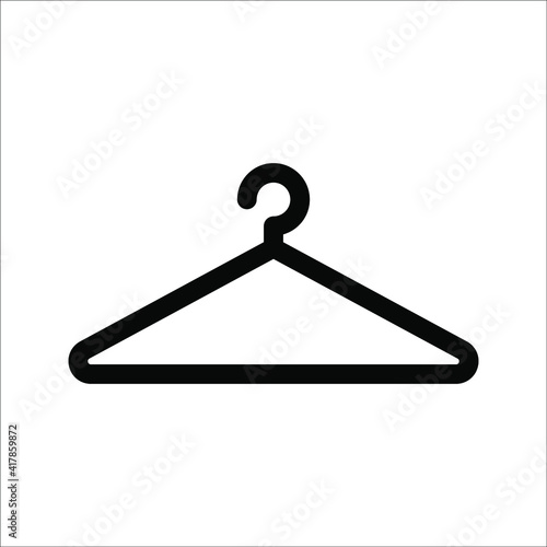 hanger icon line art style isolated on white background. color editable