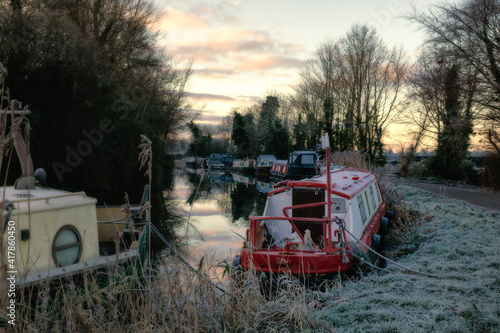 Barge Boat at Sleepy Irish Canal