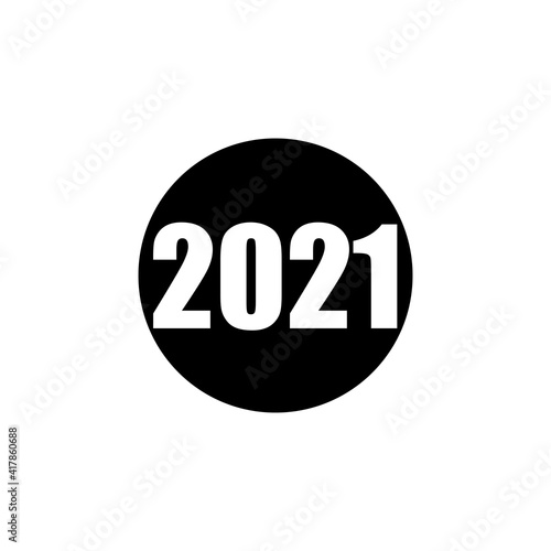 simple 2021 letter icon vector logo