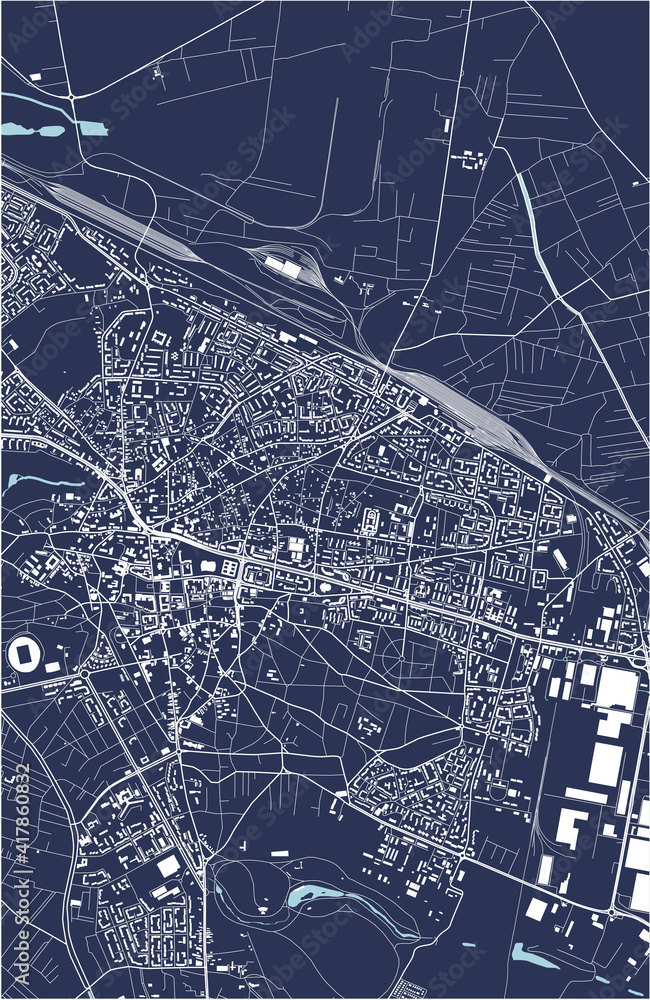 map of the city of Craiova, Romania