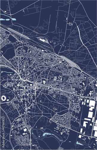 Canvas Print map of the city of Craiova, Romania