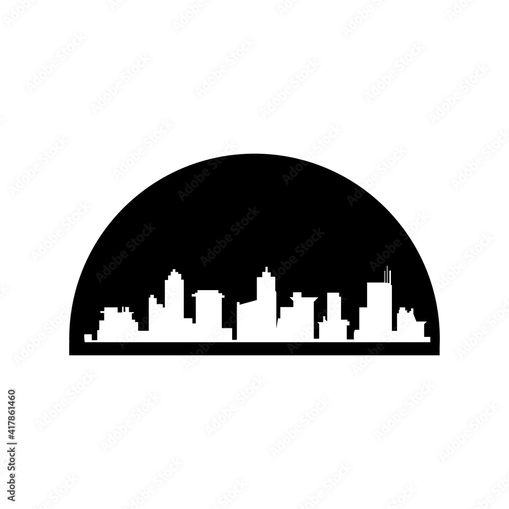 simple urban building vector logo