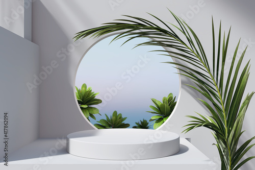Geometric minimal scene, design for cosmetic or product display podium photo