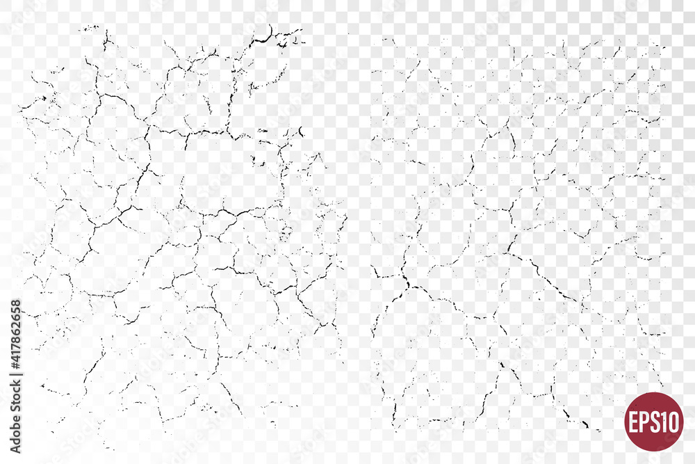 Natural cracks backgrounds. Vector overlay textures of cracked surface. One color graphic resources. Natural cracks backgrounds. Vector overlay textures of cracked surface. One color graphic resources.