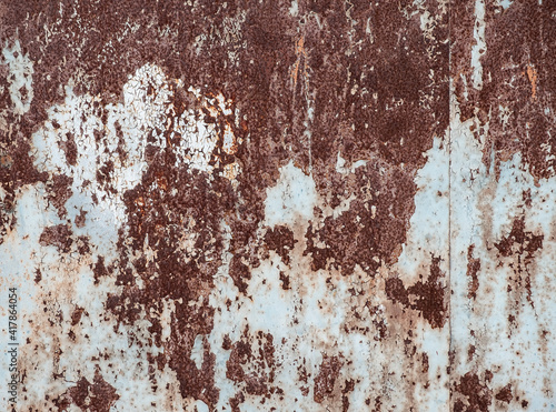 Metallic old gray background with rust.