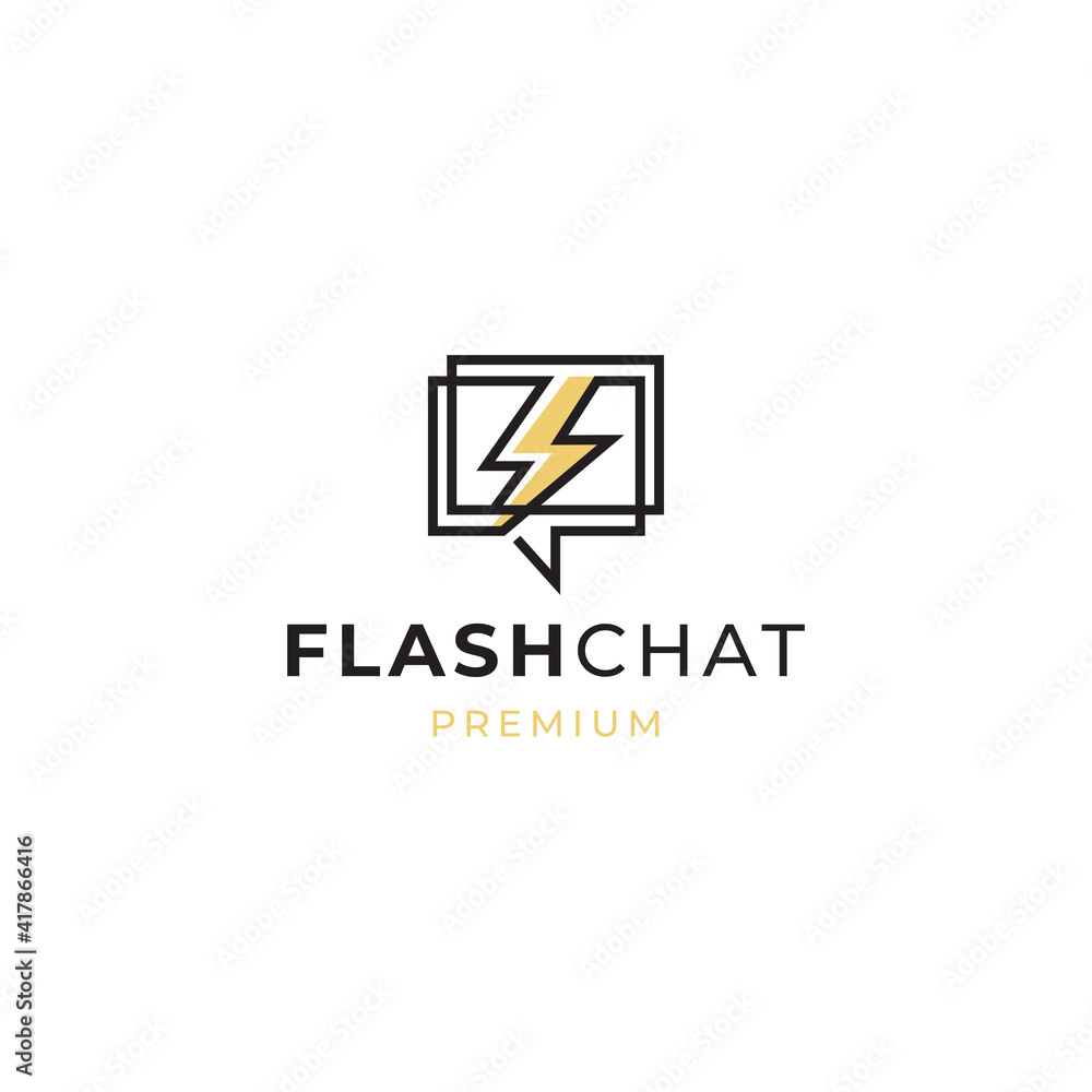 flash chat logo vector icon illustration modern line style flash chat logo vector icon illustration modern line style