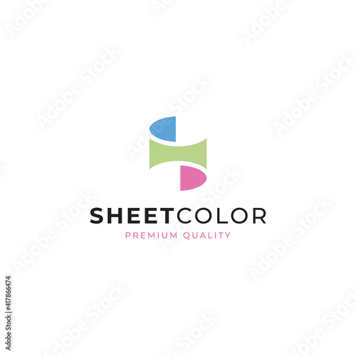 sheet color logo vector icon illustration modern style