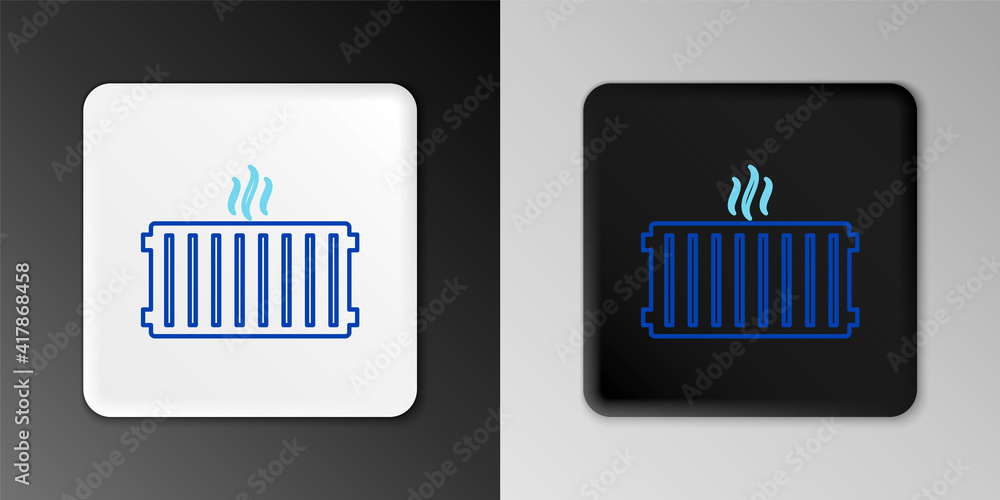 Line Heating radiator icon isolated on grey background. Colorful outline concept. Vector. Line Heating radiator icon isolated on grey background. Colorful outline concept. Vector.