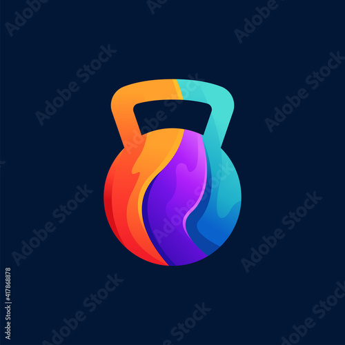 Kettlebell icon logo design vector illustration
