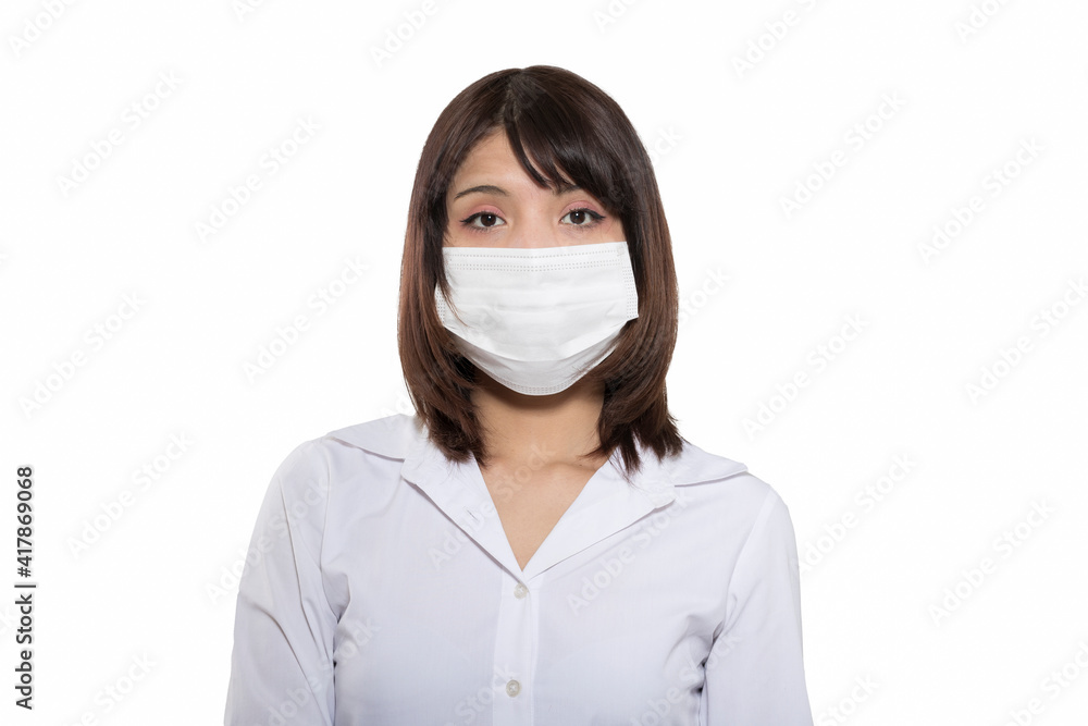 Woman wearing a face mask against coronavirus Woman wearing a face mask against coronavirus