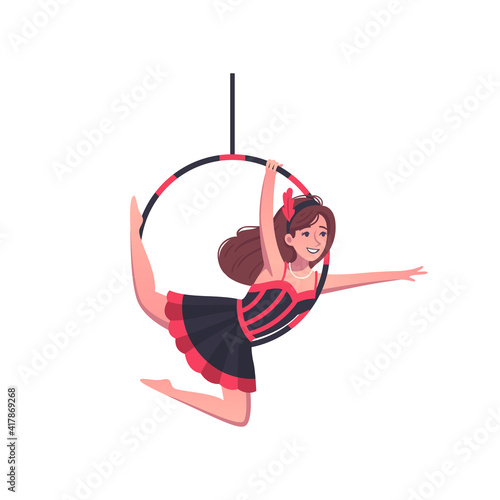 Hoop Gymnast Cartoon Composition