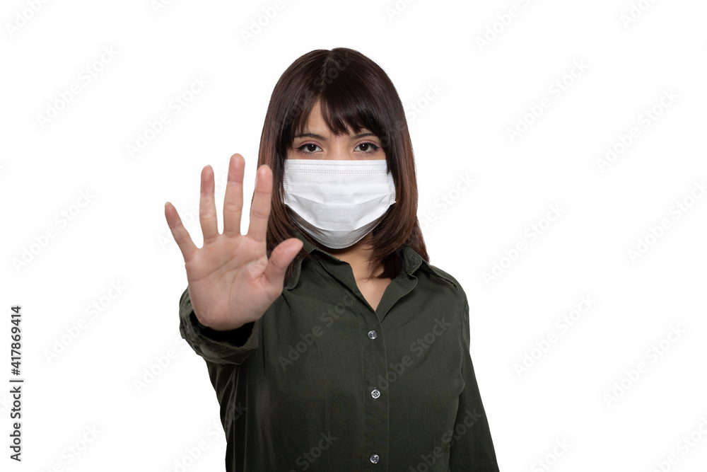 Woman wearing a face mask against coronavirus Woman wearing a face mask against coronavirus