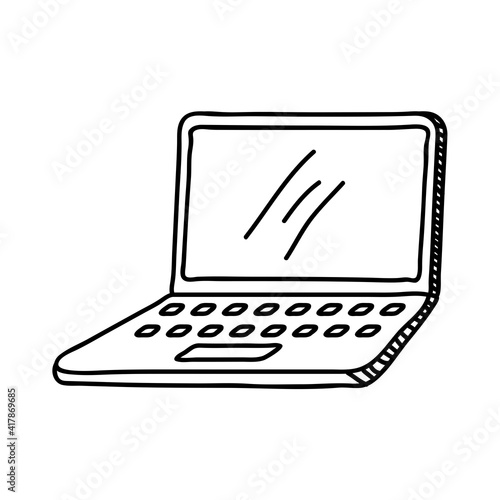 laptop computer portable doodle style