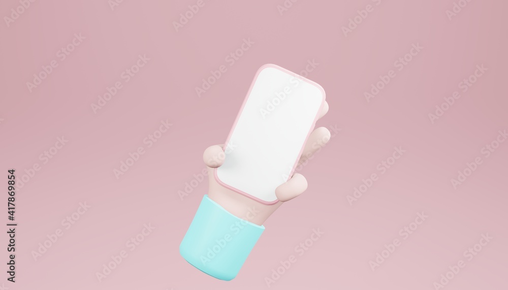 3D hand holding smartphone 3D hand holding smartphone