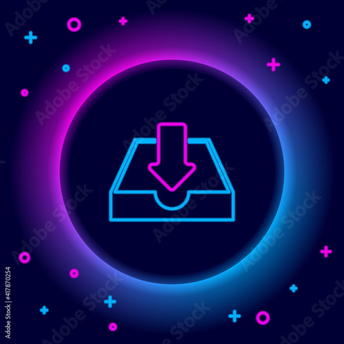 Glowing neon line Shit icon isolated on black background. Colorful outline concept. Vector.