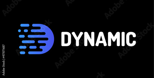 D letter with movement and shift logo. Motion Speed Line Letter D vector Logo Design Template Element