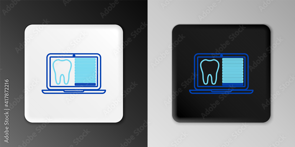 Line Laptop with dental card or patient medical records icon isolated on grey background. Dental insurance. Dental clinic report. Colorful outline concept. Vector. Line Laptop with dental card or patient medical records icon isolated on grey background. Dental insurance. Dental clinic report. Colorful outline concept. Vector.