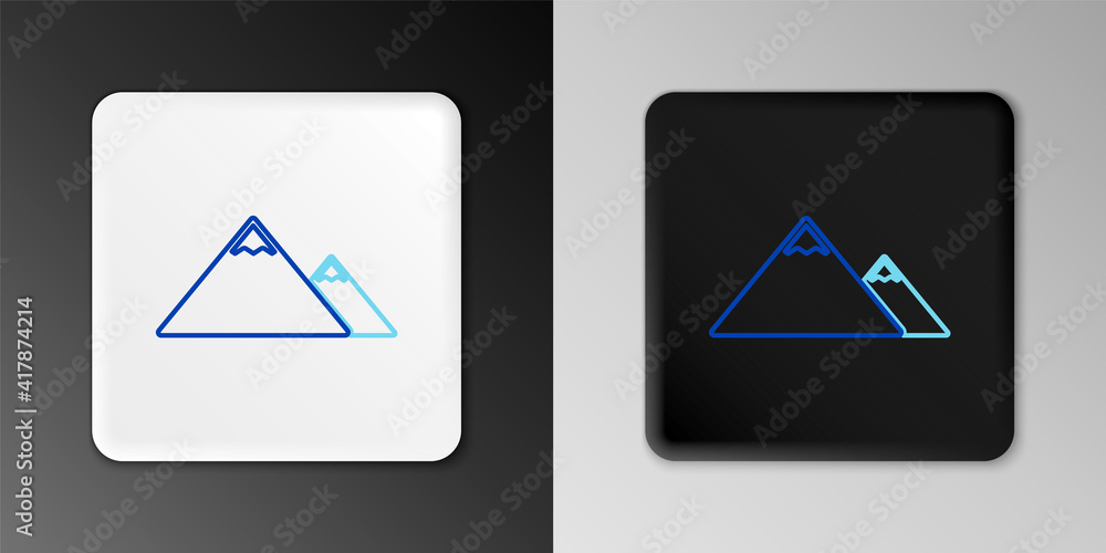 Line Mountains icon isolated on grey background. Symbol of victory or success concept. Colorful outline concept. Vector. Line Mountains icon isolated on grey background. Symbol of victory or success concept. Colorful outline concept. Vector.