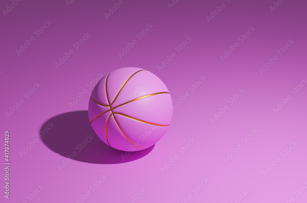 Pink Basketball with golden lines Pink Basketball with golden lines