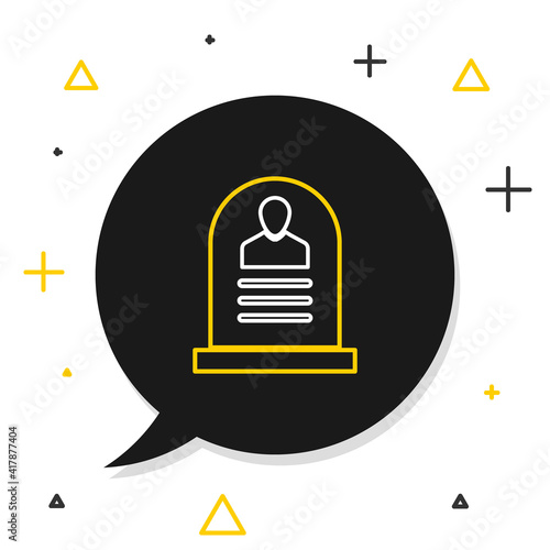 Line Tombstone with RIP written on it icon isolated on white background. Grave icon. Colorful outline concept. Vector.