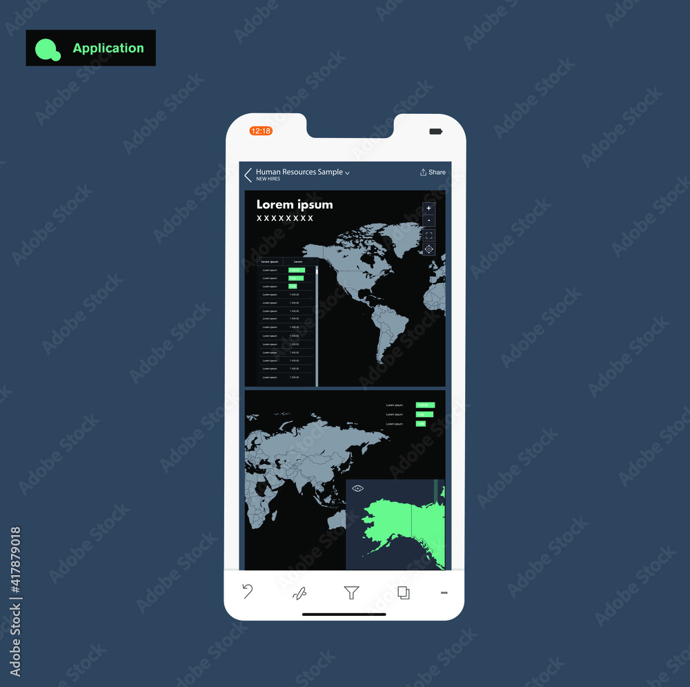 Mobile dashboard with bright colors Mobile dashboard with bright colors