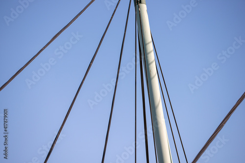 Photography suspension bridge over sky, nacka,sverige, sweden, stockholm