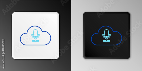 Line Music streaming service icon isolated on grey background. Sound cloud computing, online media streaming, online song, audio wave. Colorful outline concept. Vector.