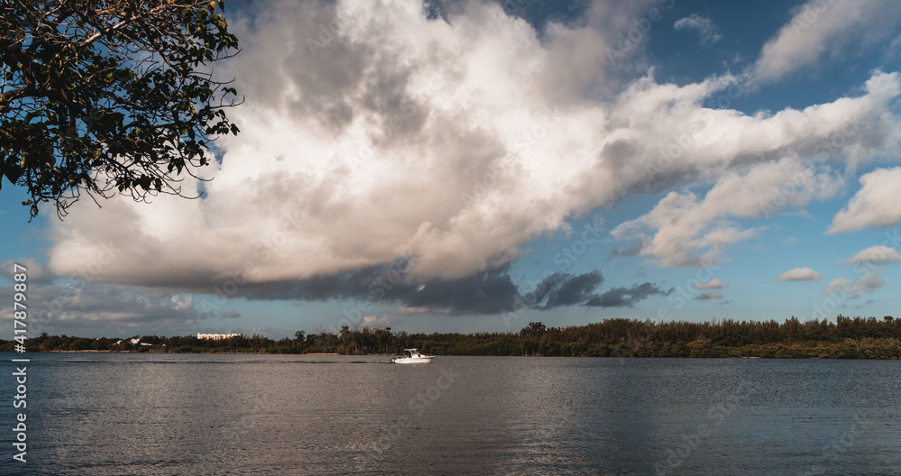 clouds over the lake boat florida beautiful clouds over the lake boat florida beautiful