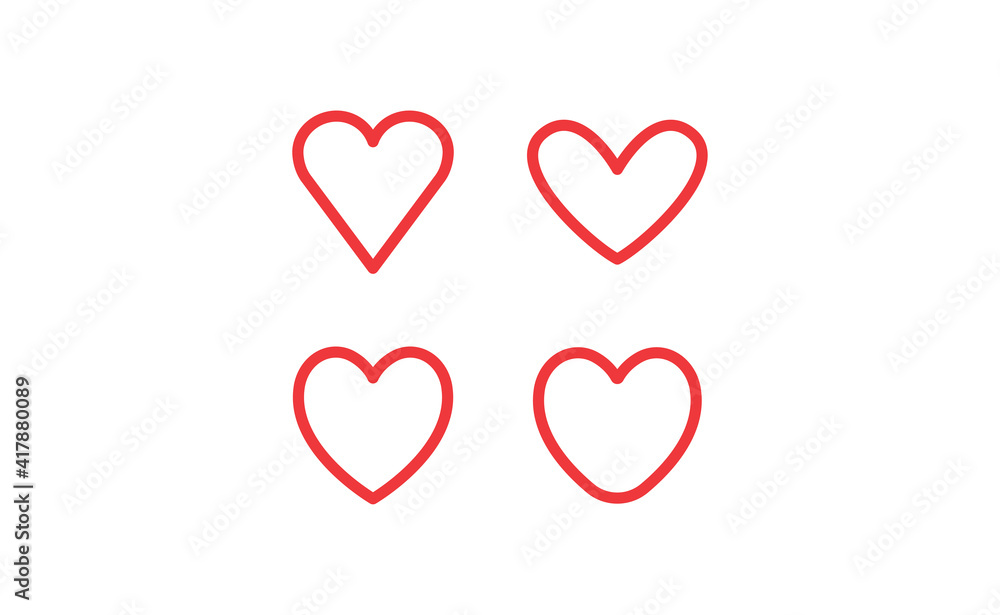 Heart linear icon. Valentine's day symbol. Hearts vector collection.