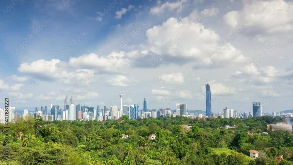 Time lapse of cloudy sky at Kuala Lumpur city skyline Time lapse of cloudy sky at Kuala Lumpur city skyline