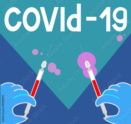 Vaccination Immunization concept against virus. Diseases vaccine prevention of covid or measles vector illustration poster .