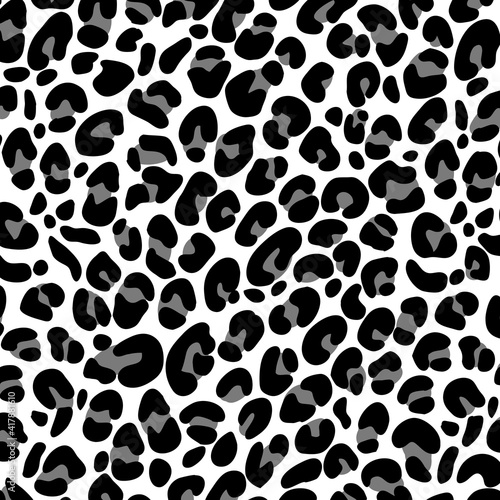 Leopard skin abstract print black and white