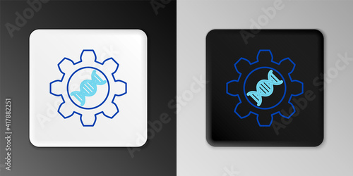Line Genetic engineering icon isolated on grey background. DNA analysis, genetics testing, cloning, paternity testing. Colorful outline concept. Vector.