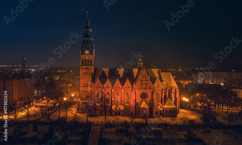 Poland Gliwice Church in winter