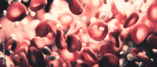Rote und weiße Blutplättchen oder Blutzellen - 3D medizinisch korrekte Illustration photo