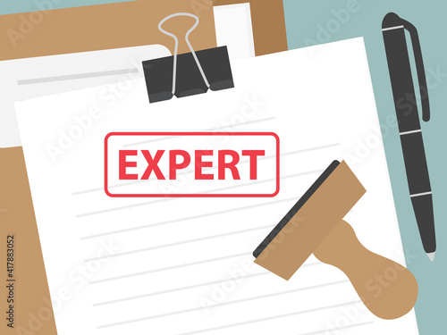business documents with expert opinion concept - vector illustration