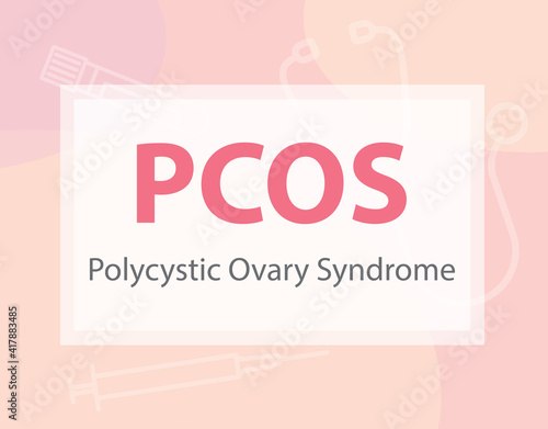 PCOS Polycystic ovary syndrome disease concept - vector illustration