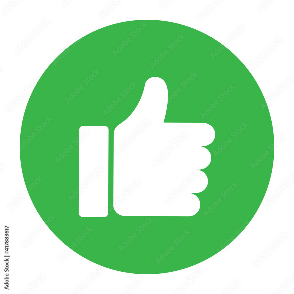 Thumb Up Icon Green Like Symbol Positive Choice Ok Icon Vote Symbol