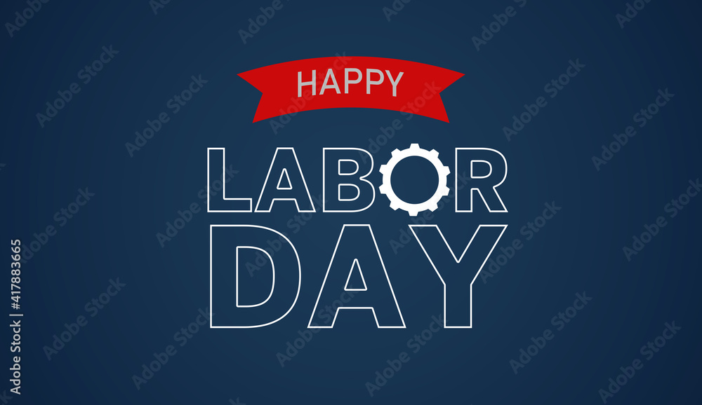Happy Labor Day 1st may lettering with helmet on blue background. Labour Day card. International Workers day illustration for greeting card. USA Happy Labor Day 1st may lettering with helmet on blue background. Labour Day card. International Workers day illustration for greeting card. USA